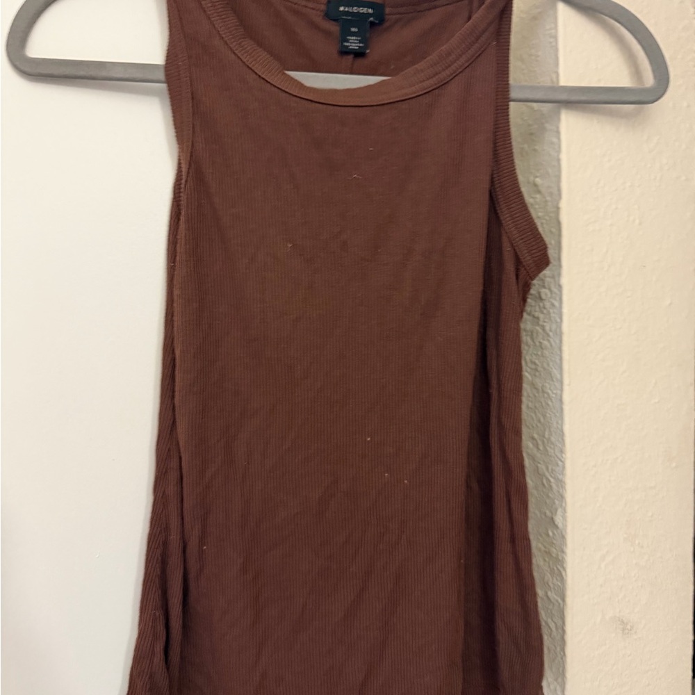 Halogen Chocolate Ribbed Tank Top - Picture 2 of 2